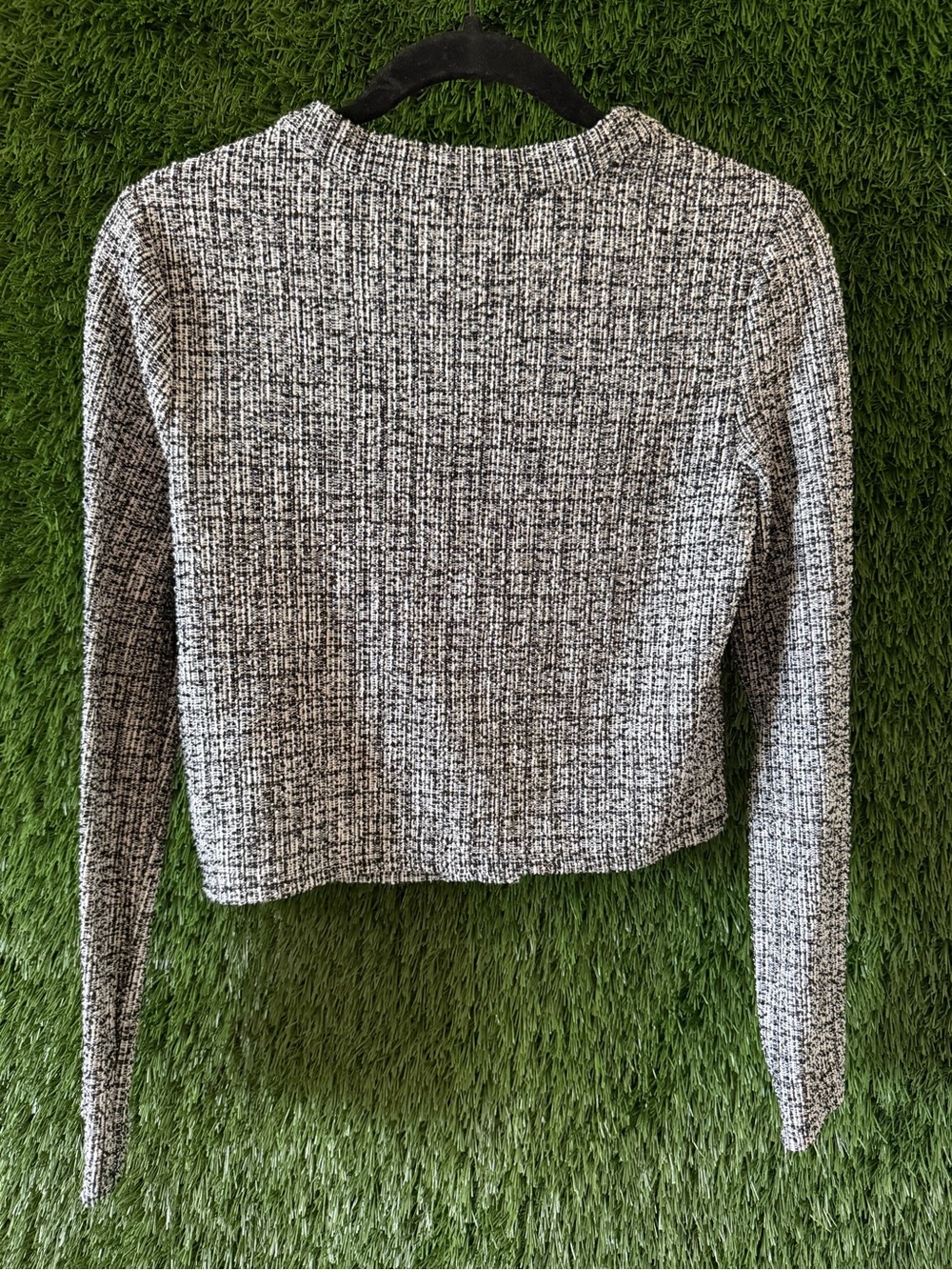 H&M Black & White Tweed Button-Front Blazer - Picture 2 of 4